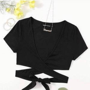 Black criss cross top
